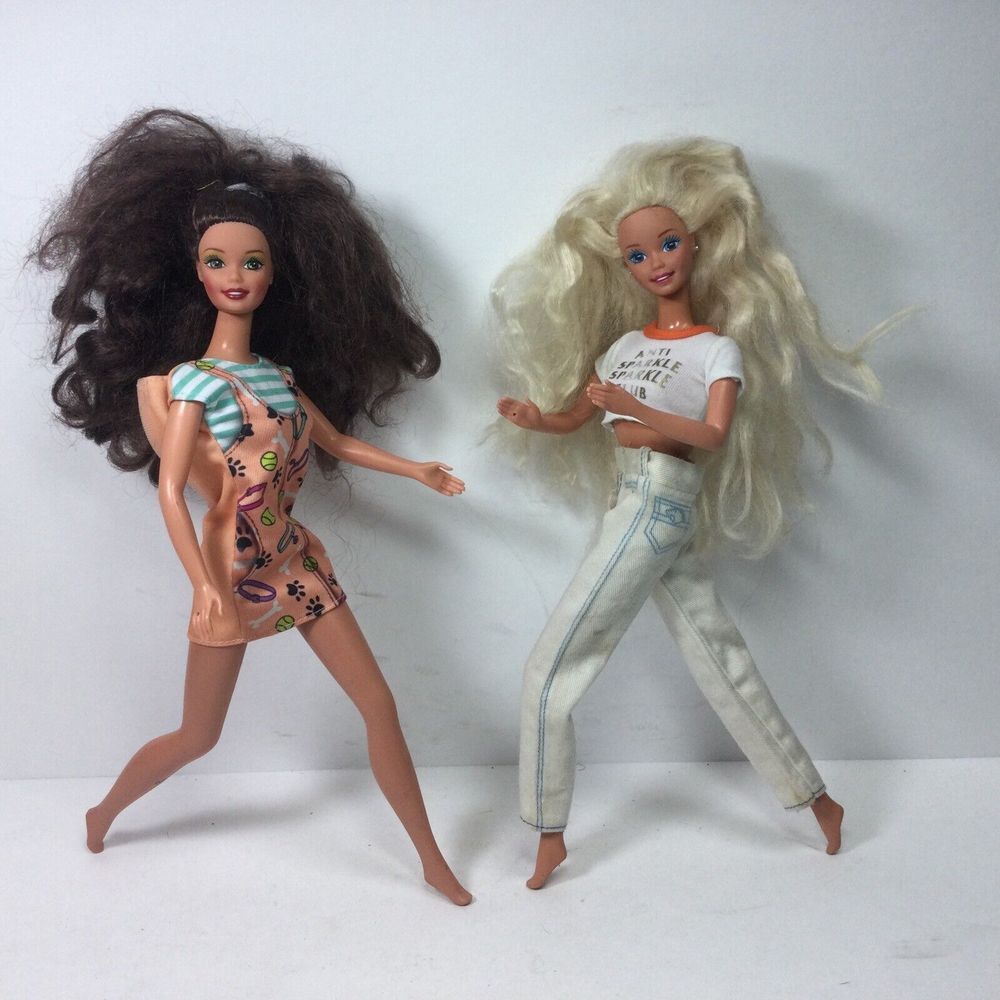 Vintage 1966 Barbie Dolls Twist N Turn Bendable Knees Lot of 2 Figures